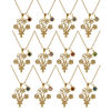 Picture of 18K Real Gold Plated Link Cable Chain Flower Pendant Charm Necklace, 304 Stainless Steel 45cm(17.7") + 5cm(2"), For Women, Dainty Birthstone Gift, Eco-friendly PVD Vacuum Plating
