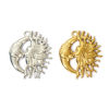 Picture of 2 PCs Eco-friendly PVD Vacuum Plating 304 Stainless Steel Galaxy Pendants Sun Moon Face 3.3cm x 2.8cm