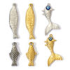 Picture of Eco-friendly PVD Vacuum Plating 304 Stainless Steel Ocean Jewelry Charms Fish Animal 3D