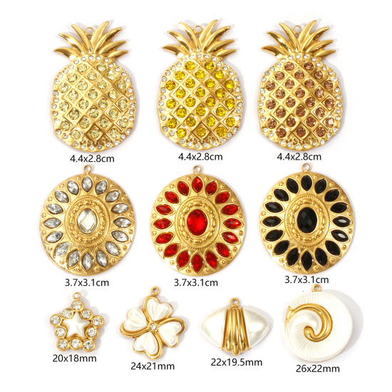 Picture of 1 Piece Eco-friendly PVD Vacuum Plating 304 Stainless Steel Pendants 18K Real Gold Plated