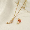 Imagen de 1 Piece Eco-friendly Brass Ocean Jewelry Charms 18K Real Gold Plated Fish Animal Clear Cubic Zirconia