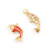 Imagen de 1 Piece Eco-friendly Brass Ocean Jewelry Charms 18K Real Gold Plated Fish Animal Clear Cubic Zirconia
