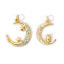 Immagine di 2 PCs Eco-friendly Brass Galaxy Charms 18K Real Gold Plated Enamel Half Moon 22mm x 17mm