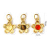 Imagen de 1 Piece Eco-friendly Brass & Gemstone Charms 18K Real Gold Plated Flower 16mm x 10mm