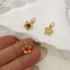 Imagen de 1 Piece Eco-friendly Brass & Gemstone Charms 18K Real Gold Plated Flower 16mm x 10mm