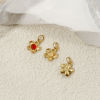 Imagen de 1 Piece Eco-friendly Brass & Gemstone Charms 18K Real Gold Plated Flower 16mm x 10mm