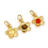 Imagen de 1 Piece Eco-friendly Brass & Gemstone Charms 18K Real Gold Plated Flower 16mm x 10mm