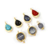 Imagen de 2 PCs Eco-friendly Brass & Gemstone Charms 18K Real Gold Plated