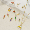 Picture of Eco-friendly Brass Charms 18K Real Gold Plated Enamel Rainbow Lightning