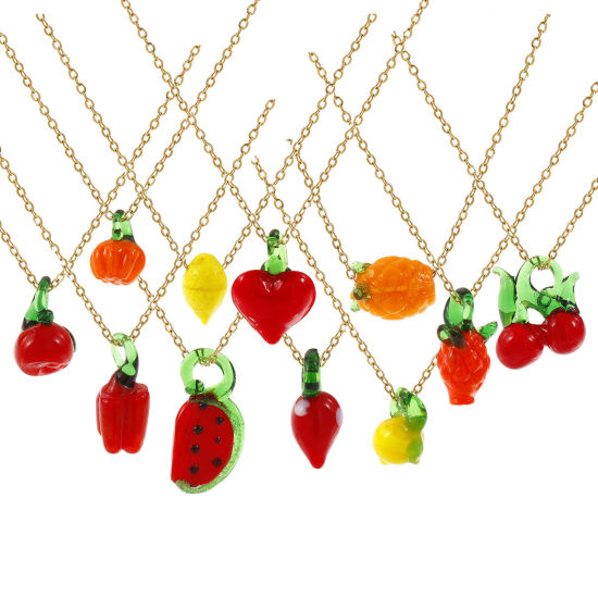 Изображение 18K настоящее золото с покрытием Кабельные Цепи Ожерелье с подвеской, 304 Нержавеющая Сталь И Полива 45см + 5см, Для женщин, Трехмерный, Изысканный подарок, Экологичное вакуумное PVD-покрытие, 1 ШТ