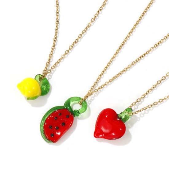 Изображение 18K настоящее золото с покрытием Кабельные Цепи Ожерелье с подвеской, 304 Нержавеющая Сталь И Полива 45см + 5см, Для женщин, Трехмерный, Изысканный подарок, Экологичное вакуумное PVD-покрытие, 1 ШТ