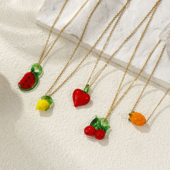 Изображение 18K настоящее золото с покрытием Кабельные Цепи Ожерелье с подвеской, 304 Нержавеющая Сталь И Полива 45см + 5см, Для женщин, Трехмерный, Изысканный подарок, Экологичное вакуумное PVD-покрытие, 1 ШТ