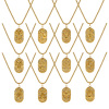 Imagen de 18K Real Gold Plated Box Chain Oval Pendant Charm Necklace, 304 Stainless Steel 45cm(17.7") + 5cm(2"), Unisex, Clear Cubic Zirconia Exquisite Gift, Eco-friendly PVD Vacuum Plating, 1 Piece