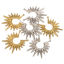 Picture of 2 PCs 304 Stainless Steel Connectors Charms Pendants Multicolor Sun Rays 35mm x 40mm