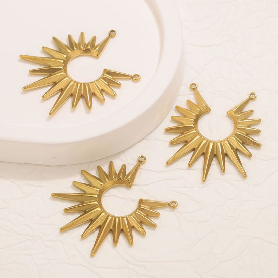 Immagine di 2 PCs 304 Stainless Steel Connectors Charms Pendants Multicolor Sun Rays 35mm x 40mm
