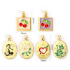 Picture of 2 PCs Brass Charms 18K Gold Plated Enamel