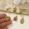 Picture of 2 PCs Brass Charms 18K Gold Plated Enamel