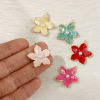 Imagen de 1 Piece Eco-friendly PVD Vacuum Plating 304 Stainless Steel Charms 18K Real Gold Plated Enamel Flower Acrylic Imitation Pearl 25mm x 23mm