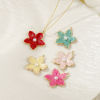 Imagen de 1 Piece Eco-friendly PVD Vacuum Plating 304 Stainless Steel Charms 18K Real Gold Plated Enamel Flower Acrylic Imitation Pearl 25mm x 23mm
