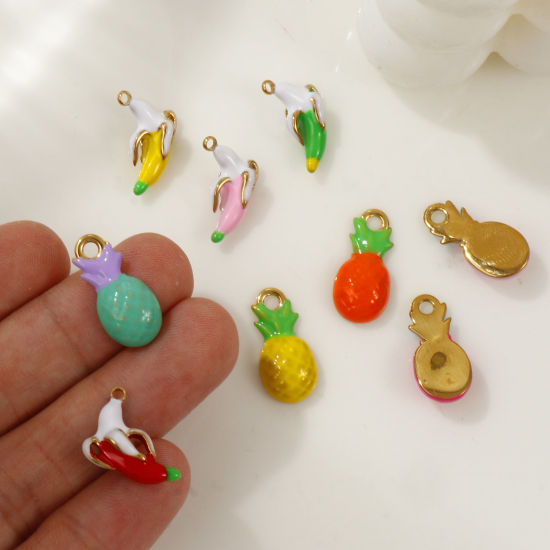 Immagine di 1 Pz Placcatura Sottovuoto PVD Ecologica 304 Acciaio Inossidabile Ciondoli 18K Vero Oro Placcato Smalto