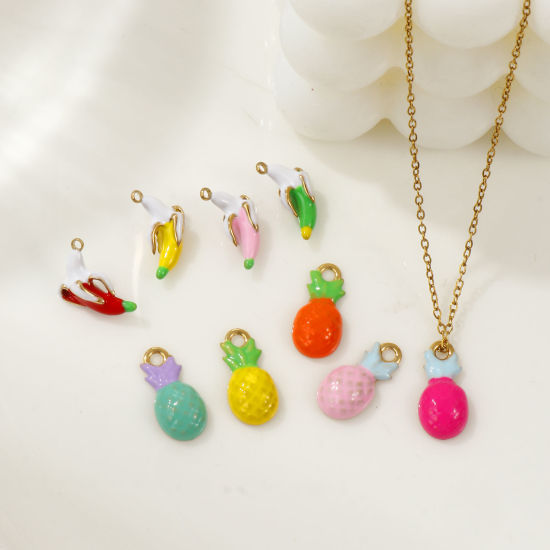 Immagine di 1 Pz Placcatura Sottovuoto PVD Ecologica 304 Acciaio Inossidabile Ciondoli 18K Vero Oro Placcato Smalto