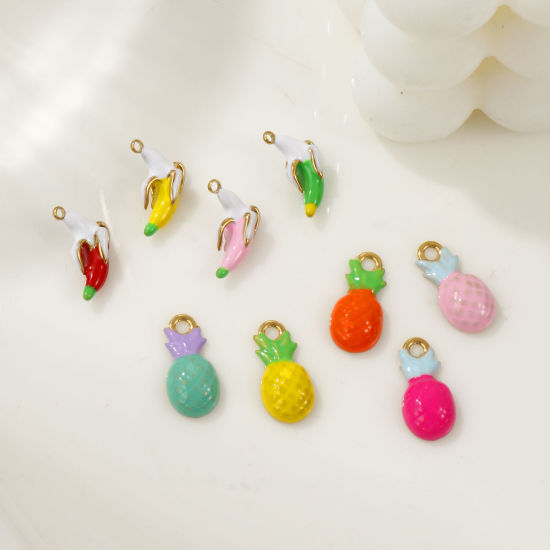 Immagine di 1 Pz Placcatura Sottovuoto PVD Ecologica 304 Acciaio Inossidabile Ciondoli 18K Vero Oro Placcato Smalto