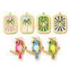Imagen de 1 Piece Eco-friendly PVD Vacuum Plating 304 Stainless Steel Charms 18K Real Gold Plated Enamel