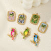 Imagen de 1 Piece Eco-friendly PVD Vacuum Plating 304 Stainless Steel Charms 18K Real Gold Plated Enamel