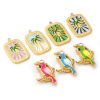 Imagen de 1 Piece Eco-friendly PVD Vacuum Plating 304 Stainless Steel Charms 18K Real Gold Plated Enamel