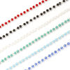 Imagen de 18K Real Gold Plated Beaded Chain Choker Necklace, 304 Stainless Steel & Quartz Crystal 38cm(15") + 3cm(1.2"), For Women, Faceted, Exquisite Gift, Eco-friendly PVD Vacuum Plating, 1 Piece