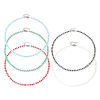 Imagen de Silver Tone Beaded Chain Choker Necklace, 304 Stainless Steel & Quartz Crystal 38cm(15") + 3cm(1.2"), For Women, Faceted, Exquisite Gift, Eco-friendly, 1 Piece