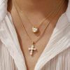 Imagen de 18K Real Gold Plated Pendant Charm Necklace, Brass For Women, White Dainty Gift, Eco-friendly, 1 Piece