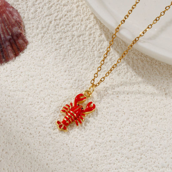 Изображение 1 Piece Eco-friendly Brass Ocean Jewelry Pendants 18K Real Gold Plated Red Enamel