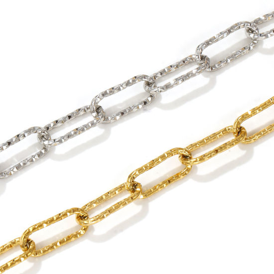 Immagine di 1 Pz Ecologico Minimalista Elegante Multicolore 304 Acciaio Inossidabile Catena a Graffetta Braccialetti Per Donne Regalo 19cm Lunghezza