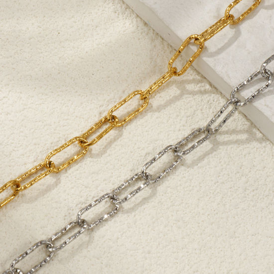 Immagine di 1 Pz Ecologico Minimalista Elegante Multicolore 304 Acciaio Inossidabile Catena a Graffetta Braccialetti Per Donne Regalo 19cm Lunghezza