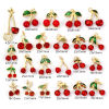 Picture of 1 Piece Eco-friendly Brass Charms 18K Real Gold Plated Cherry Fruit