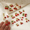 Picture of 1 Piece Eco-friendly Brass Charms 18K Real Gold Plated Cherry Fruit