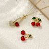 Picture of 1 Piece Eco-friendly Brass Charms 18K Real Gold Plated Cherry Fruit