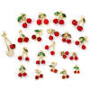 Picture of 1 Piece Eco-friendly Brass Charms 18K Real Gold Plated Cherry Fruit