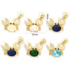 Изображение 1 Piece Eco-friendly Brass & Glass Ocean Jewelry Charm Pendant 18K Real Gold Plated Crab Animal Micro Pave Clear Cubic Zirconia 20mm x 19mm
