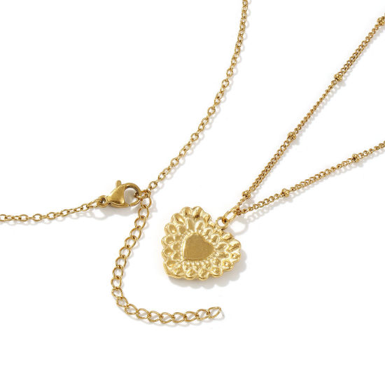 Imagen de 18K Real Gold Plated Pendant Charm Necklace, 304 Stainless Steel 45cm(17.7") + 5cm(2"), For Women, Stylish Valentine's Day Gift, Eco-friendly PVD Vacuum Plating