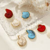 Imagen de 1 Piece Eco-friendly PVD Vacuum Plating 304 Stainless Steel Pendants 18K Real Gold Plated With Resin Cabochons