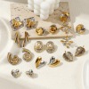 Picture of 1 Pair Eco-friendly PVD Vacuum Plating Dainty Exquisite 18K Real Gold Plated & Silver Tone 304 Stainless Steel Two Tone Ear Post Stud Earrings For Women Gift