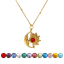 Picture of 18K Real Gold Plated Curb Link Chain Sun & Moon Pendant Charm Necklace, 304 Stainless Steel & Rhinestone 45cm(17.7") + 5cm(2"), For Women, Stylish Birthstone Gift, Eco-friendly PVD Vacuum Plating