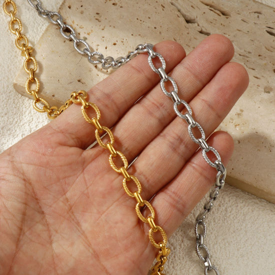 Изображение 1 М Экологичный 304 Нержавеющая Сталь открыто 1:1 Figaro Кабельные Цепи Для изготовления ювелирных изделий ручной работы своими руками Разноцветный 7мм