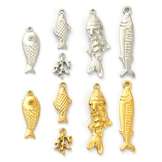 Immagine di 2 Pz Ecologico 304 Acciaio Inossidabile Gioielli Oceanici Ciondoli Multicolore