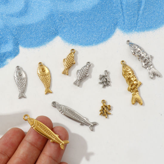 Immagine di 2 Pz Ecologico 304 Acciaio Inossidabile Gioielli Oceanici Ciondoli Multicolore