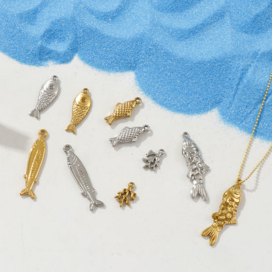 Immagine di 2 Pz Ecologico 304 Acciaio Inossidabile Gioielli Oceanici Ciondoli Multicolore