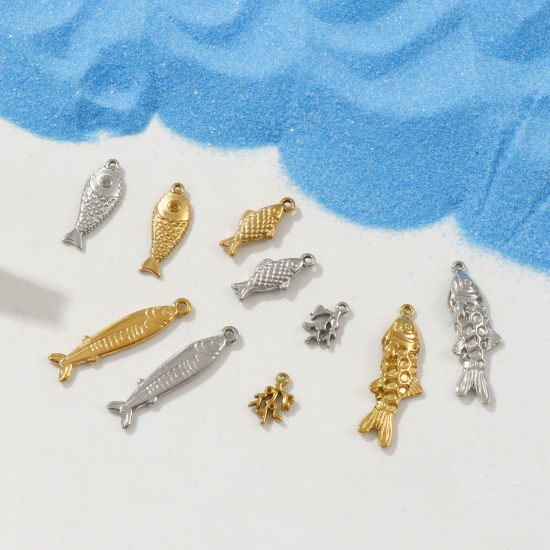 Immagine di 2 Pz Ecologico 304 Acciaio Inossidabile Gioielli Oceanici Ciondoli Multicolore