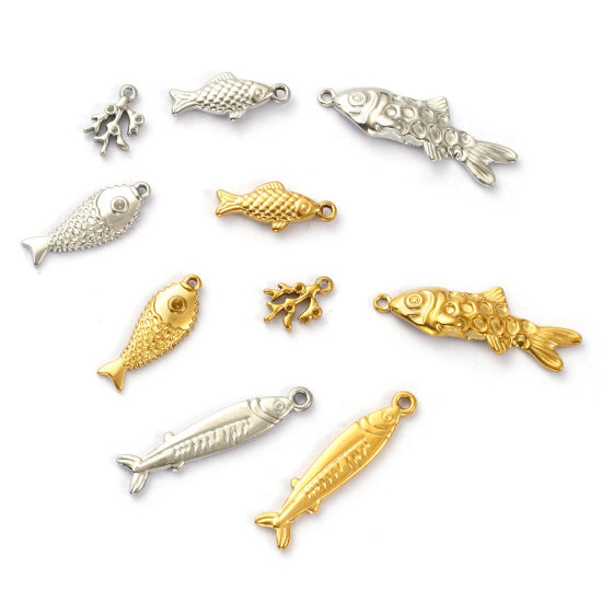 Immagine di 2 Pz Ecologico 304 Acciaio Inossidabile Gioielli Oceanici Ciondoli Multicolore